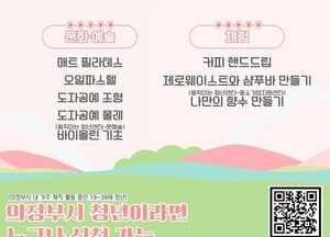 의정부시, 4월 청년공감 프로그램 참여 청년 모집