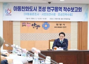 안양시, 아동친화도시 조성 연구용역 착수보고회 가져