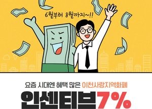 이천사랑지역화폐, ‘통큰 세일’ 기간동안 인센티브...6%→ 7% 상향