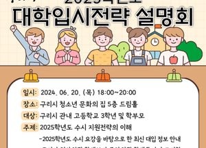 구리시 ‘2025학년도 대학 입시전략’ 설명회...지역 교육 경쟁력 강화 목적