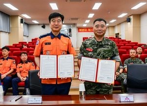 해병 2사단-김포소방서 '응급처치 전문가 양성 업무협약' 체결