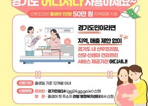 "산후조리 지원비 경기도 어디서나 사용" 경기도, 지역매출 제한 폐지
