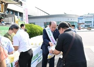 박형덕 동두천시장, 컵밥·식혜 나누며 “우리쌀 소비촉진운동에 동참”