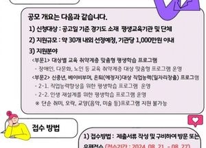 경기도평생교육진흥원, 2024년 평생학습 활성화사업 참여기관·단체 모집...심사 통해 1000만원 이내 지원