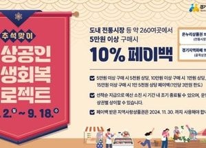 양주시, 추석 맞이 소상공인 민생회복…구매금액 5만원 이상부터 10% 페이백