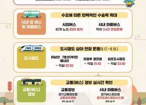 경기도, 추석 연휴 특별교통대책 추진...시외버스 증회·도시철도 연장 운행