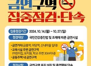 파주시 운정보건소 ‘학교주변 금연’ 단속…14일부터 27일까지 ‘어린이집 학교’ 주변