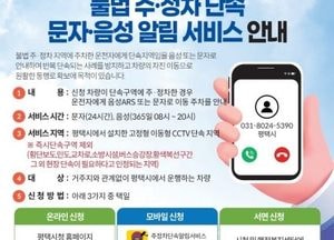 평택시, 11월부터 주정차 단속 음성 알림서비스 운영...신청 접수 받아