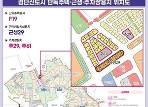인천도시공사, 검단신도시 점포형 단독주택용지·주차장용지·근린생활용지 공급