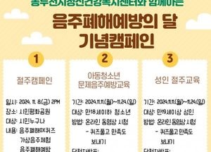 동두천시 정신건강복지센터, 오는 8일 2024년 음주 폐해 예방의 달 캠페인 실시