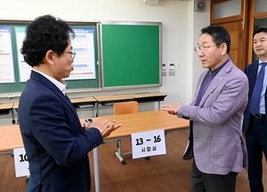 유정복 인천시장, 2025학년도 수능 시험장 준비 상황 점검…영종고등학교 방문