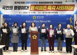 경기도의회 민주당 여성의원협의회, 윤석열 대통령 퇴진 촉구 결의문 발표