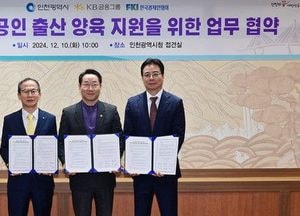 인천시, 41만 소상공인 출산·양육 지원 업무협약…KB금융그룹 10억원 후원