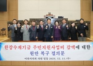 이천시의회 ‘한강수계기금 주민지원사업비 감액 대한 원안 복구’ 강력 촉구