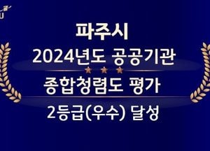 파주시, 2024년도 공공기관 종합청렴도 평가 2등급 달성