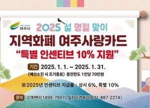 여주시, 내년 1월 설 명절 맞이 ‘여주사랑카드’ 특별 인센티브 10% 지원