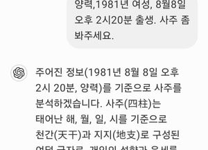 '완전한 AI 무당, 챗 GPT'가 본 44세 여성 2025년 사주는?