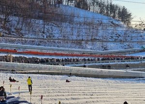 "그야말로 인산인해" 양주눈꽃축제 눈썰매장
