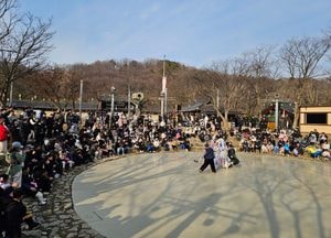 한국민속촌, 공연 '어흥' 보는 시민들