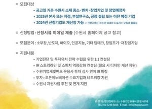 ‘2025 수원기업 IR데이 수원·판’ 참가 기업 모집...중소·벤처·창업기업 발굴, 투자 유치 기회 제공