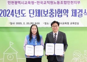 인천광역시교육청, 전교조인천지부와 단체 협약 체결…‘근무조건 개선·업무경감 항목 약 60% 차지’