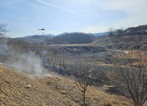양평 교평리서 화재, 산불헬기가 38분 만에 진화
