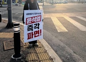 김보라 안성시장, ‘윤석열 즉각 파면’ 출근길 1인시위