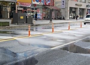 용인시, 금령로 700미터 구간에 자동 도로세척 시스템 시범 도입