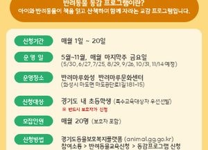 경기도 ‘반려마루 화성’ 반려동물 교감 활동 5월부터 운영…아이들 정서 안정 도와