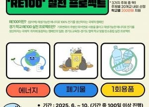 경기도교육청 ‘학교 RE100 실천 프로젝트’ 운영...에너지·폐기물·1회용품 주제 감축 실천 추진