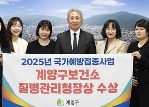 인천 계양구보건소, 국가예방접종사업 우수기관 선정…질병관리청장상 수상 쾌거