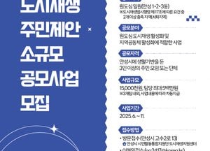 안성시, 원도심 도시재생 주민제안 소규모 공모사업 참여자 모집...사전컨설팅도 제공