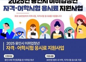 용인특례시, 취업 준비 청년 대상 ‘어학·자격시험 응시료’ 지원...응시 횟수 제한 없이 최대 30만원까지