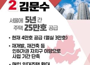 김문수 후보 ‘집 걱정 없는 나라, 주택정책’ 발표...“서울 25만호 공급”