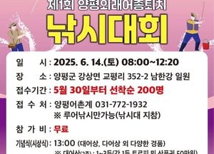 제1회 양평 외래어종 퇴치 낚시대회 개최...오는 14일 남한강서 열려