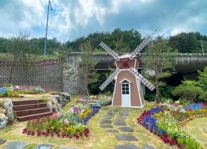 “꽃길 따라 산책하고 사진 찍으세요” 포천시, 청계호수 수변공원 새 단장...풍차 포토존 설치 큰 호응