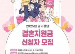 경기도, 청년 신혼부부 2650쌍에 ‘결혼지원금 100만원’ 지급...오는 8월 신청·접수