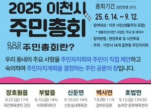 “주민 스스로 마을 문제 해결한다” 이천시, 읍면동 주민총회 개최