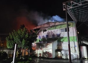 광주 초월읍 침대공장 기숙사서 화재...1시간50분 만에 완진, 인명피해 없어