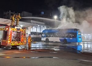 광명 전기버스 화재, 36분 만에 초진