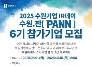 수원시 ‘2025 수원기업 IR데이 수원.판’ 참가 기업 모집...중소·벤처·창업기업 발굴 지원