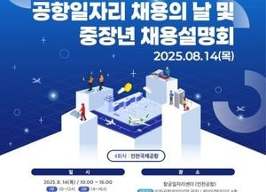 인천 중구, 항공산업 일자리 109명 모집…14일 채용행사 개최