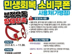 여주시, 민생회복 소비쿠폰 사용처·여주사랑카드 가맹점 부정유통 집중 단속