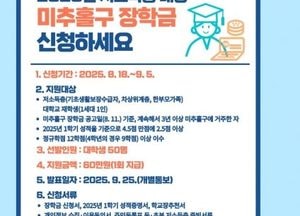 인천 미추홀구, 저소득층 대학생 50명에 장학금 지원