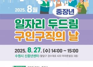 수원시, 27일 중장년층 일자리 두드림 구인·구직의 날 행사 개최