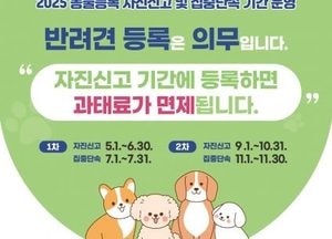 “반려동물 등록, 유기 예방 첫걸음” 구리시, 10월 말까지 자진신고 기간 운영