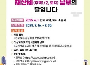 인천 연수구, 2기분 재산세 1046억원 부과...주택·토지 등 20만여 건 대상