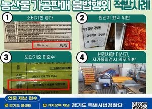 ‘국내산’ 둔갑한 중국산 김치부터 소비기한 지난 떡까지...경기도 특사경, 농산물 가공판매 불법행위 12건 적발