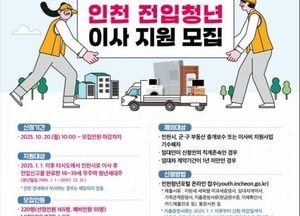 인천시, 청년 전입자 이사비 최대 40만원 지원