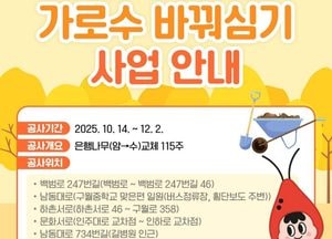 인천 남동구, 가로수 은행나무 암나무→ 수나무 교체